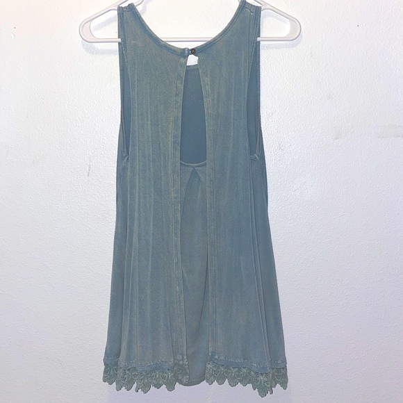 Altar’d State Cute Soft Teal Lace Tank Top Small - Picture 2 of 4